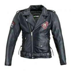 Men's Jacket (double Rider) BLACK HEART - PERFECT - BLACK - 029-0015-BLK - DAMAGED