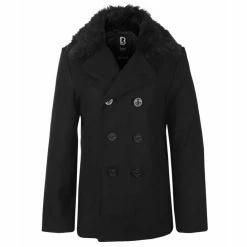 Men's Coat BRANDIT - Fur Collar Pea