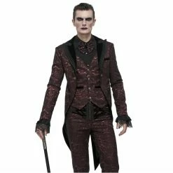 Men's Coat DEVIL FASHION - Dream Snatcher Gothic Patterned Swallowtail