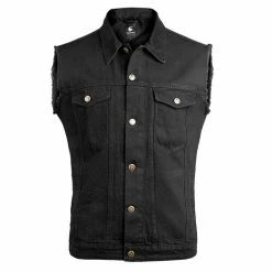 Men's Vest CAPRICORN ROCKWEAR - Black With Frayed Arms