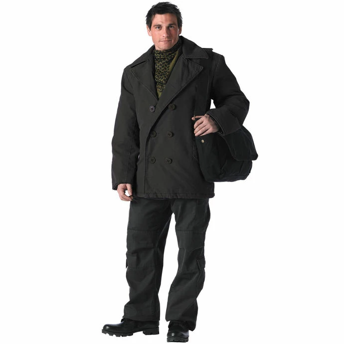 Coat Winter ROTHCO - PEA COAT- BLACK - Image 2