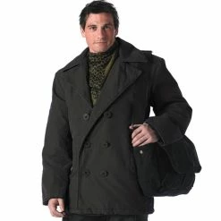 Coat Winter ROTHCO - PEA COAT- BLACK