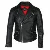 Men's Leather Jacket STRAIGHT TO HELL - Defector Blk Nick