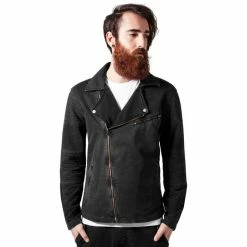 Men´s Jacket URBAN CLASSICS - Acid Wash Terry Biker