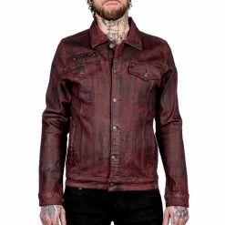 Men's Jacket WORNSTAR - Idolmaker Coated Denim - Crimson
