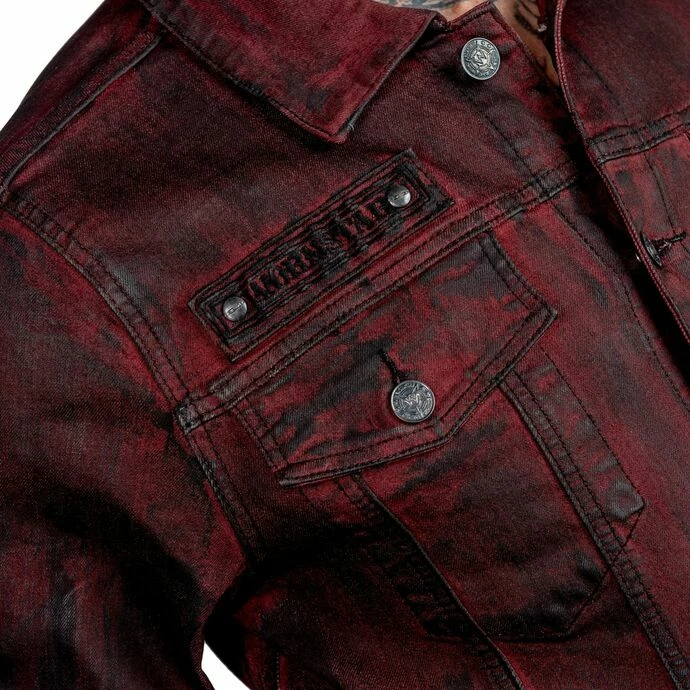 Men's Jacket WORNSTAR - Idolmaker Coated Denim - Crimson - Image 6