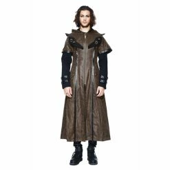 Men's Coat DEVIL FASHION - Fifth Symphony Steampunk Trench Coat With Cape Collar