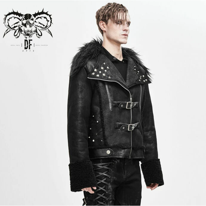 Men's Jacket DEVIL FASHION - Soul Case Punk Jacket With Fur Collar - Image 3
