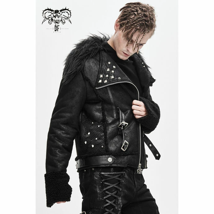 Men's Jacket DEVIL FASHION - Soul Case Punk Jacket With Fur Collar - Image 5