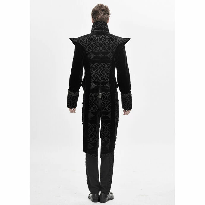 Men's Coat DEVIL FASHION - Bodom Gothic Floral Velvet Coat With Slit - Image 4