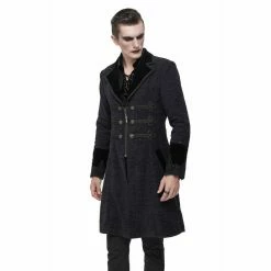 Men's Coat DEVIL FASHION - Master Of Death Gothic Fur Collar