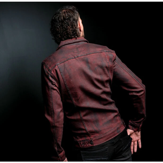 Men's Jacket WORNSTAR - Idolmaker Coated Denim - Crimson - Image 5
