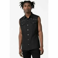 Vest Unisex KILLSTAR - Riodan Button-Up - Black
