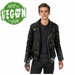 Men's Leather Jacket STRAIGHT TO HELL - Vegan Commando II