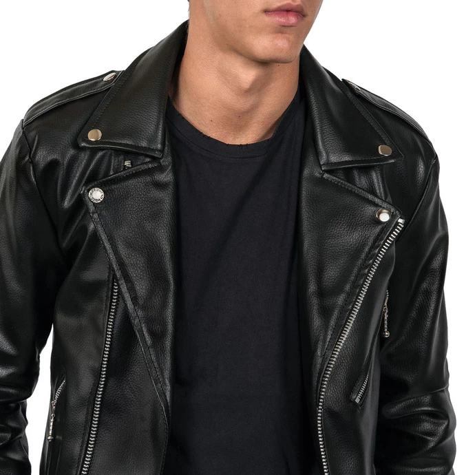 Men's Leather Jacket STRAIGHT TO HELL - Vegan Commando II - Image 5