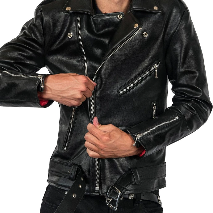 Men's Leather Jacket STRAIGHT TO HELL - Vegan Commando II - Image 6